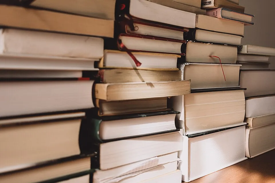 A pile of old books