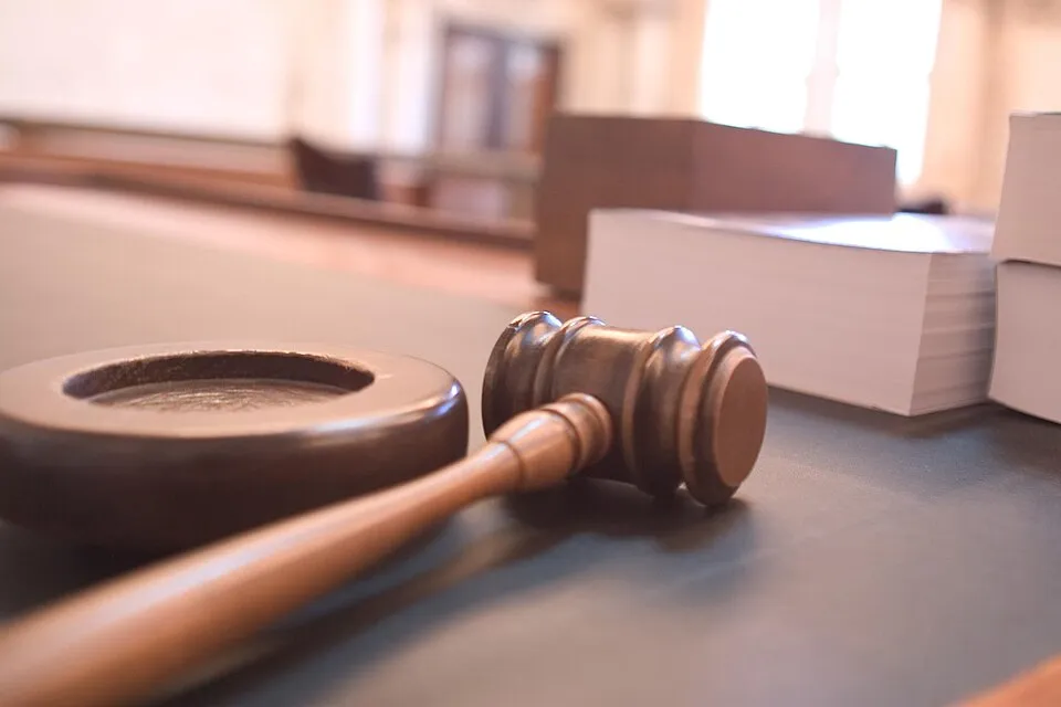 A judge's gavel on a desk