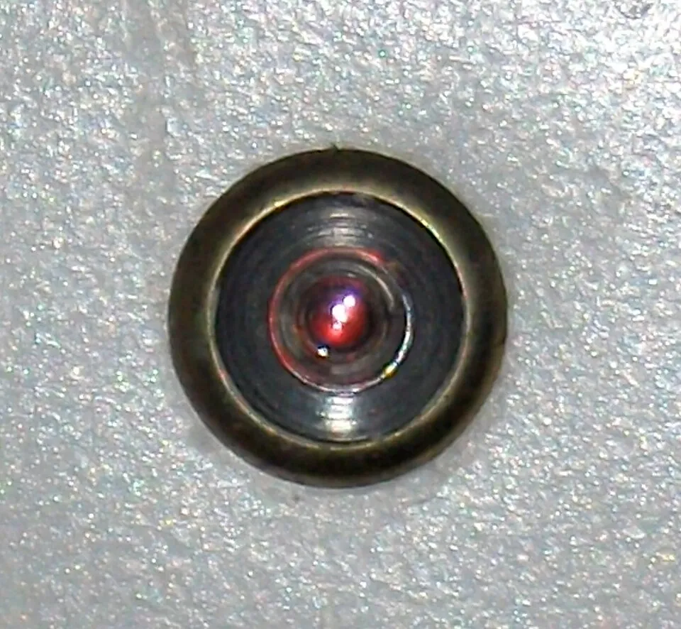 A replica of HAL 9000's red camera eye